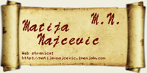 Matija Najčević vizit kartica